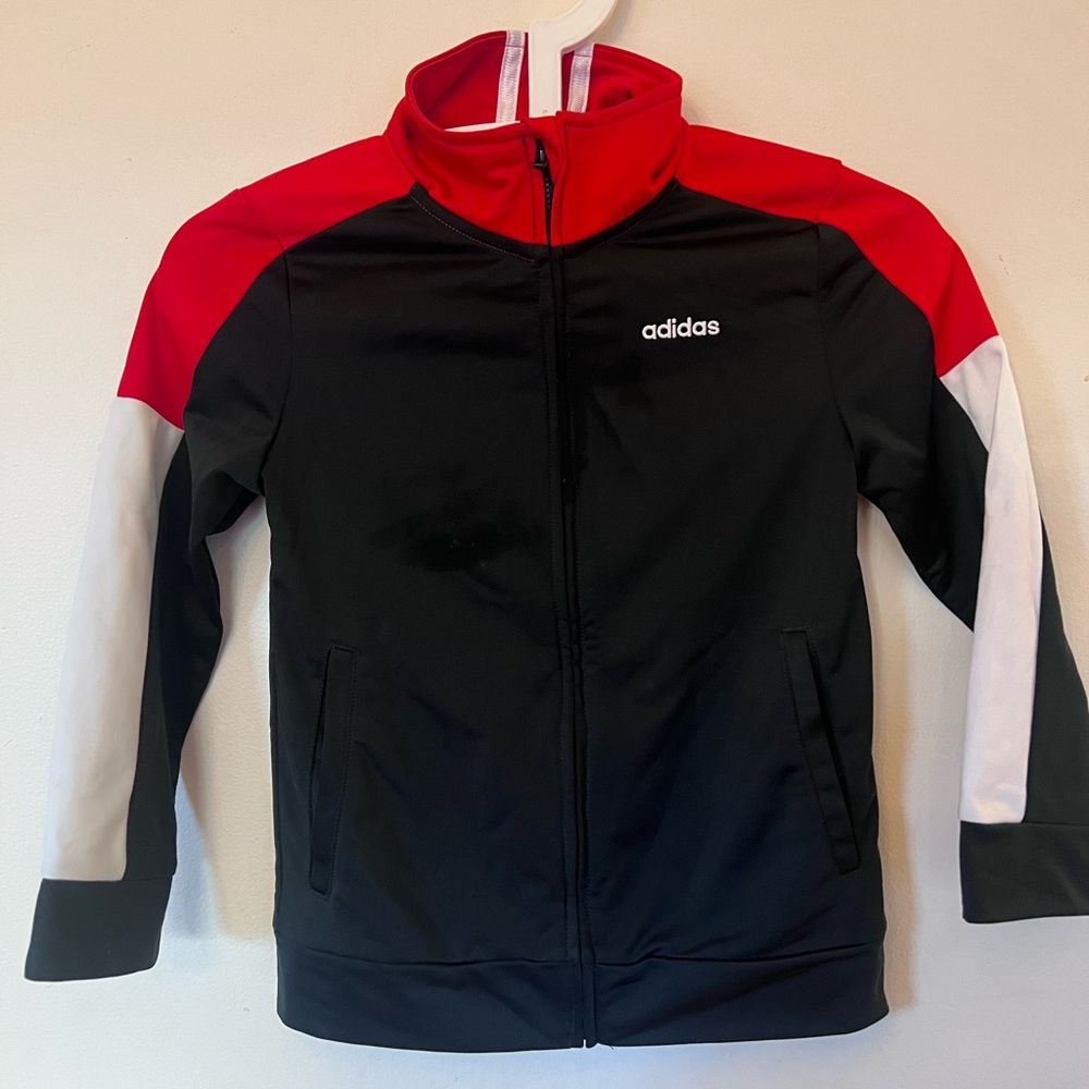 Adidas Red and Black Track Jacket